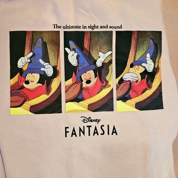H&M Disney Fantasia Pink Oversized Crewneck Sweater Size Small - Picture 9 of 14